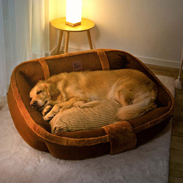 Cama de perro de sofá de gran y acogedora y acogedora