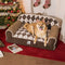 Diamond-Quilted Sherpa Orthopedic Dog & Cat Sofa Bed - Cocoa Pine
