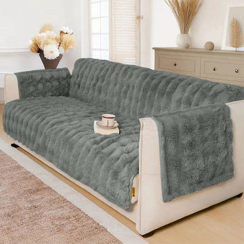 Easy-Going 4-Piece Stretch Couch Cover For Dogs – Washable Sofa Slipcover, Dark Gray