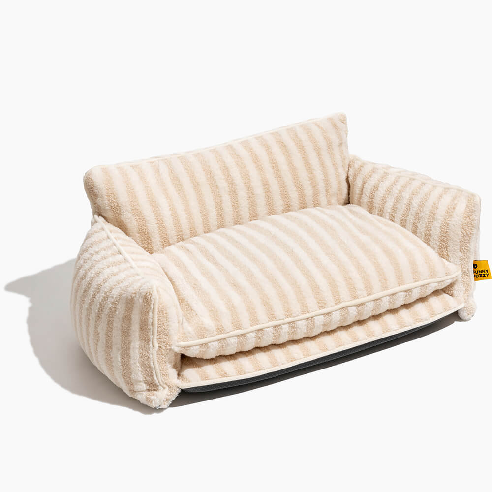 العصرية مخطط فو الحملان طبقة مزدوجة القط الأريكة أريكة السرير