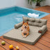 Luxe Faux Faux Leatht ortopedic ortopedic Bed de perros grande - Corelounge