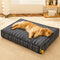 SnugNest Textured Stripe Storage Ottoman Dog Bed
