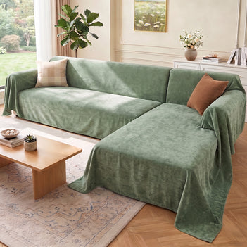 Soft and Waterproof Scratch-Resistant Non-Linting Throw  Sectional Couch Cover