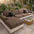 Modern Leaf Jacquard Water-Repellent Anti-Scratch Stretch Full Wrap Outdoor Couch Cover