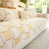 Color-Block Plaid Chenille Anti-Scratch Non-Slip Couch Cover