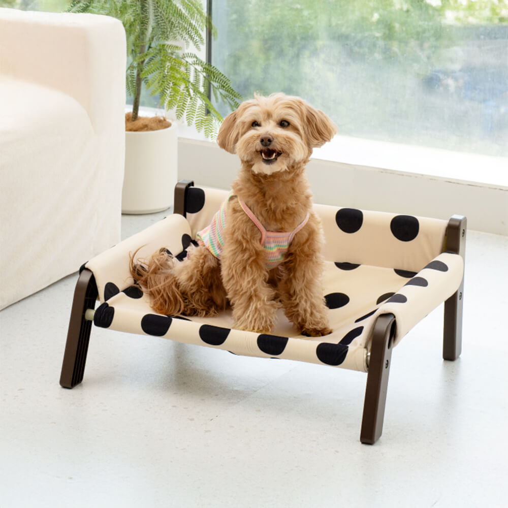 Polka Dot Frosted Suede Summer Cool Dog Bed