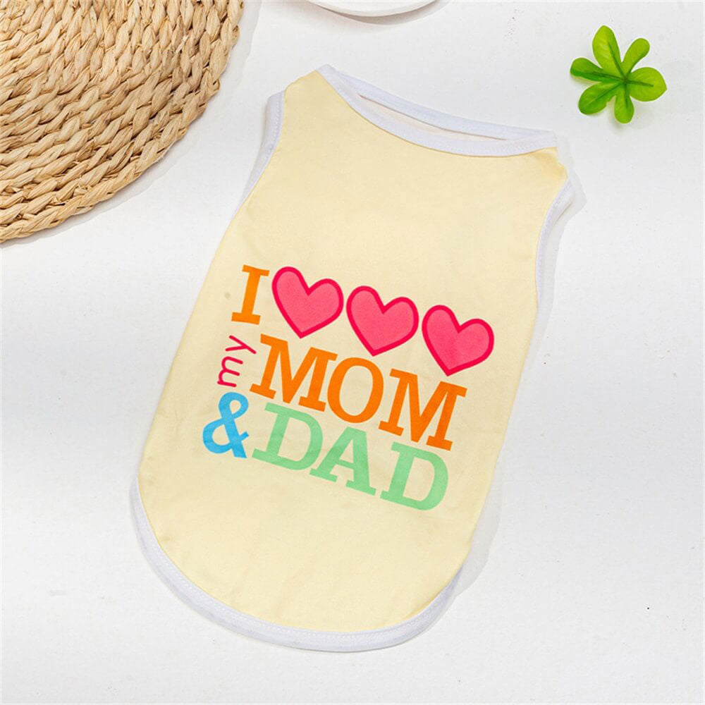 Spring and Summer Cute Cartoon Printed Vest Pet Clothing