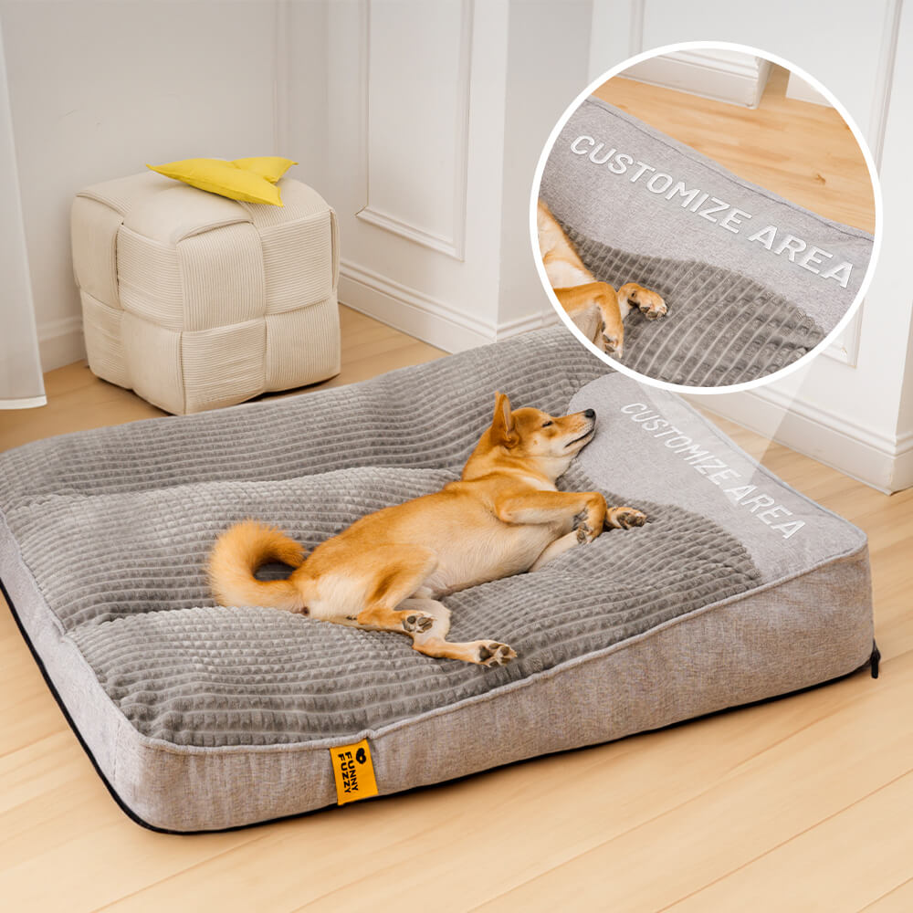 Cama de almofada para cachorro com proteção para coluna grande e espessa e resistente a arranhões personalizada