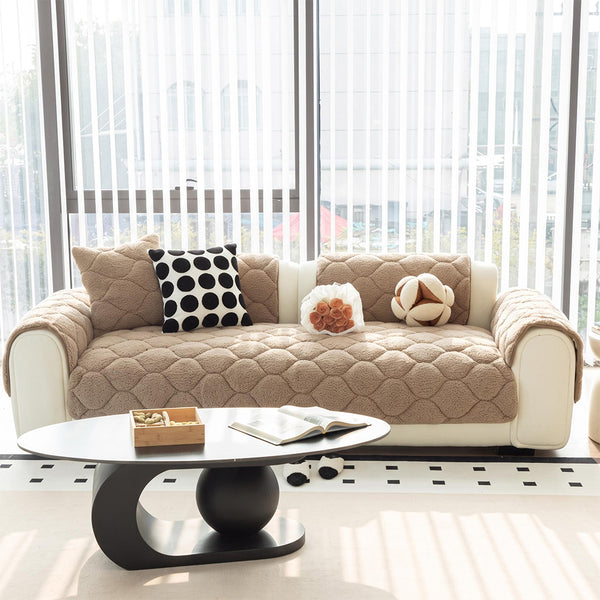 Pet-Friendly Thickened Soft Sherpa Fleece Non-Slip Sofa Protector Couch Cover