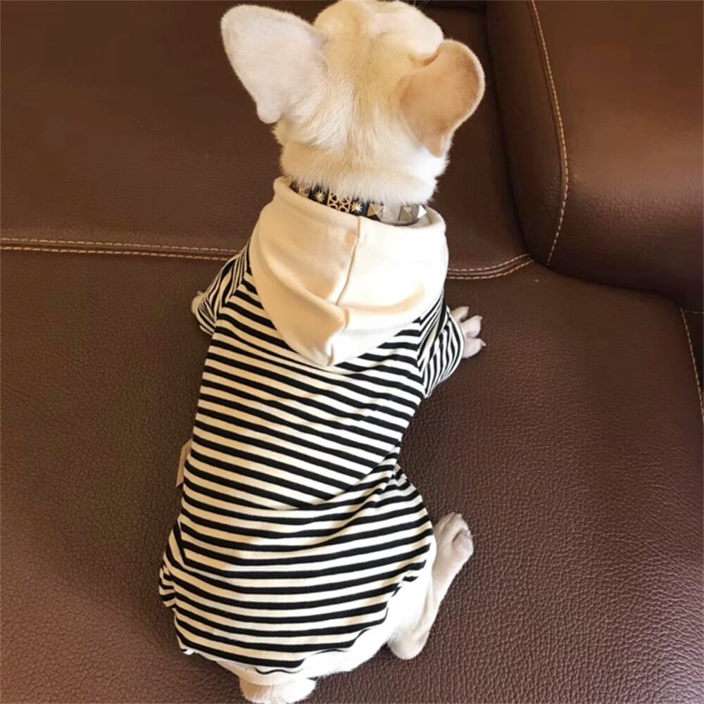 Ropa para perros mascotas Moda Tendencia Sudadera con capucha Sudadera a rayas