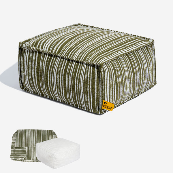 Sustainable Storage Pouf Ottoman & Dog Bed - Funnyfuzzy SnugNest