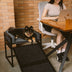 Elevated Pet Sofa Bed with Stairs Ramp for Bedside Lounge or Dog Window Perch
