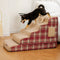 Plush Plaid High-Density Sponge Removable Pet Ramp Stairs - ComfyClimb