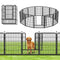Multifunctional Rust-Proof Metal Pet Fence with Tall Garden Gate