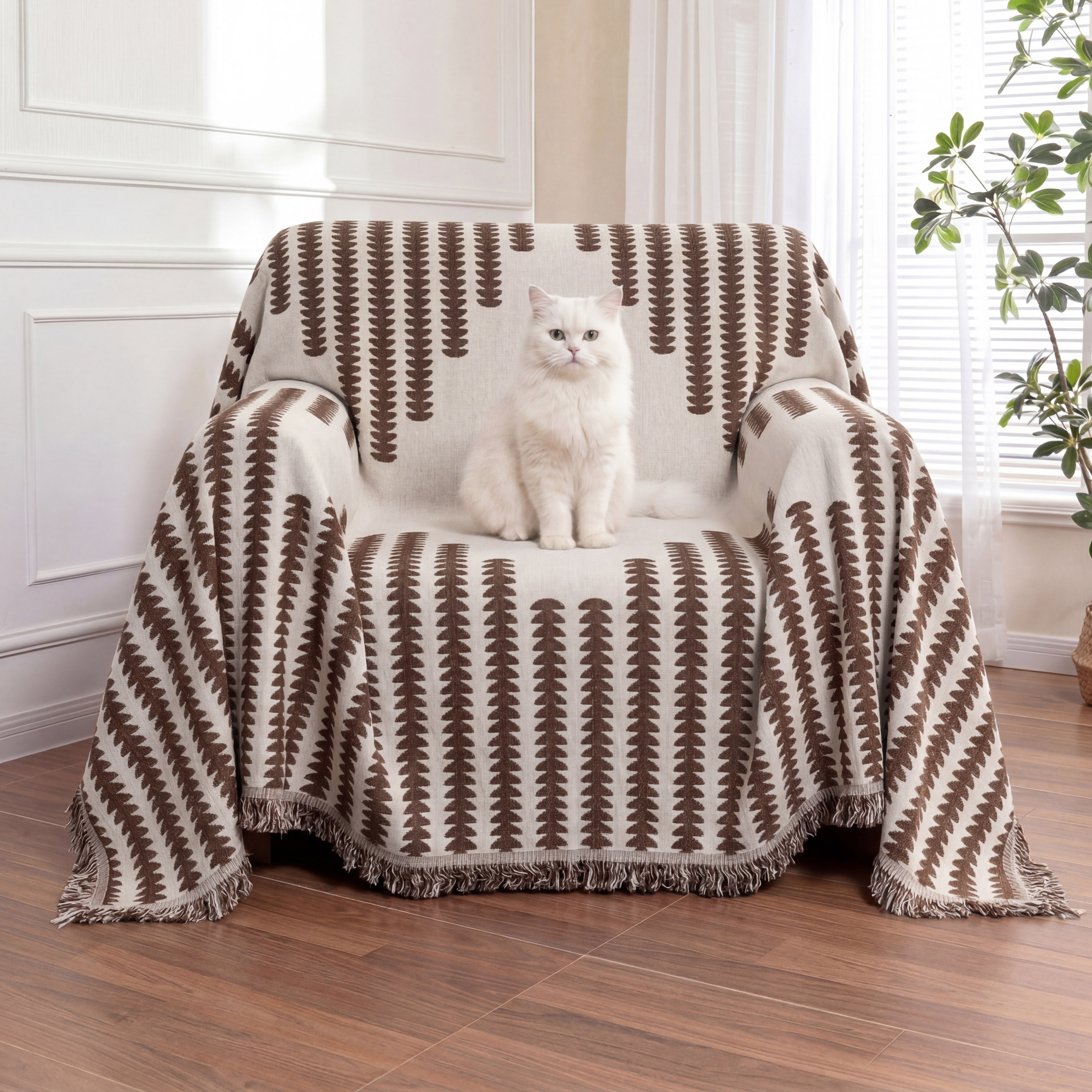 Housse de canapé en tissu Chenille toutes saisons, Double face, anti-rayures, décoration de la maison