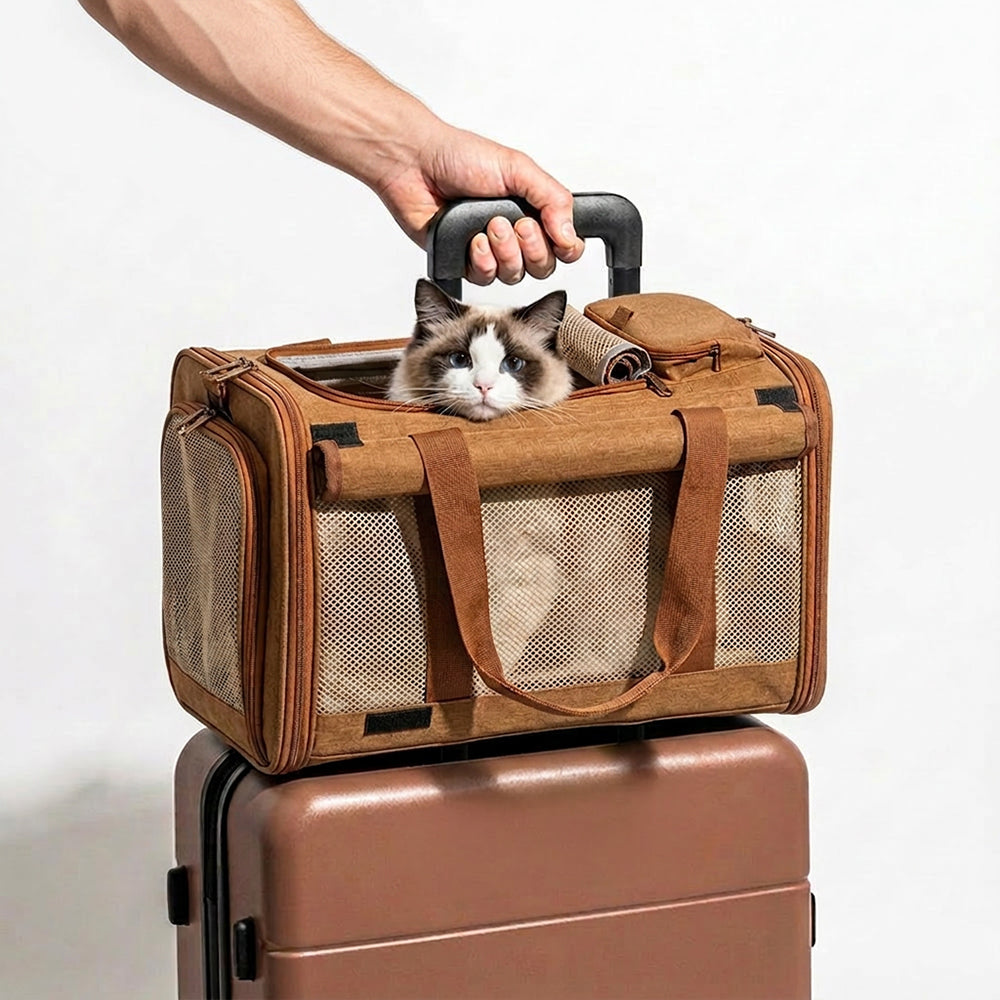 Airline Approved Portable Breathable Expandable Large-Capacity Cat Carrier Bag - Travel Nest