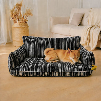 SnugNest Textured Stripe Dog Sofa Bed