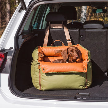 Cama de refuerzo de asiento para perros de cuero para perros de lujo - Voyager urbano