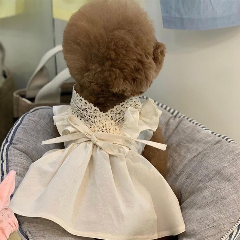 Elegant Lace Bow Dog Dress for Small to Medium Dogs – Perfect for Special Occasions!