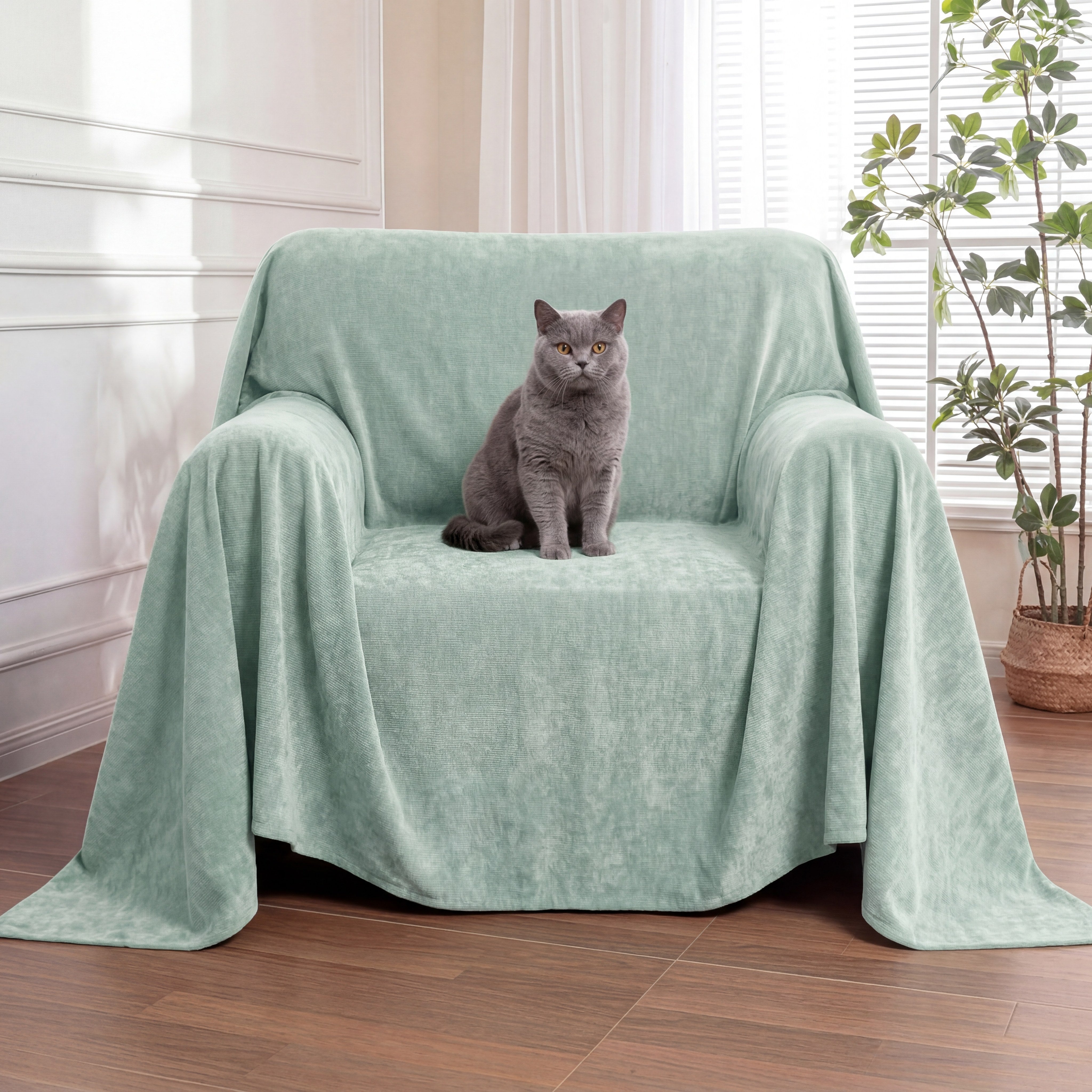 Soft and Waterproof Scratch-Resistant Non-Linting Throw Armchair Cover