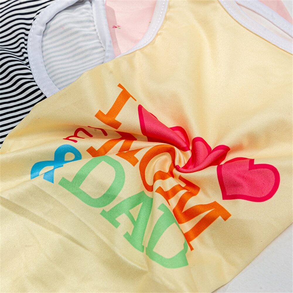 Spring and Summer Cute Cartoon Printed Vest Pet Clothing