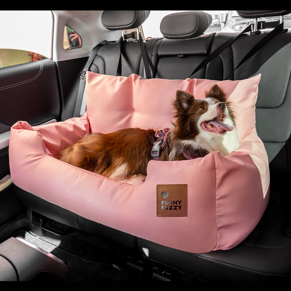 Travel Bolster Safety Waterproof Medium Large Dog Car Back Seat Bed FunnyFuzzy