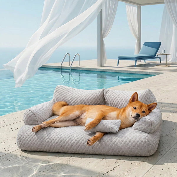 Ice Silk Cooling Pet Bed Breathable Washable Dog Sofa Bed - Outdoor