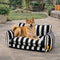 Canapé-lit double couche en fausse laine d'agneau à rayures pour chien et chat