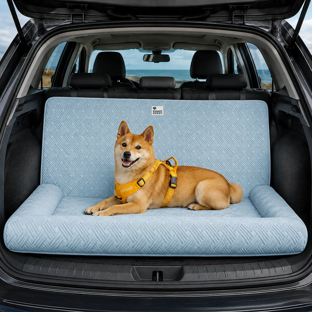 Bolstia de viaje de enfriamiento Seguridad asiento trasero Bed de asiento para perros grande - Rover con frío