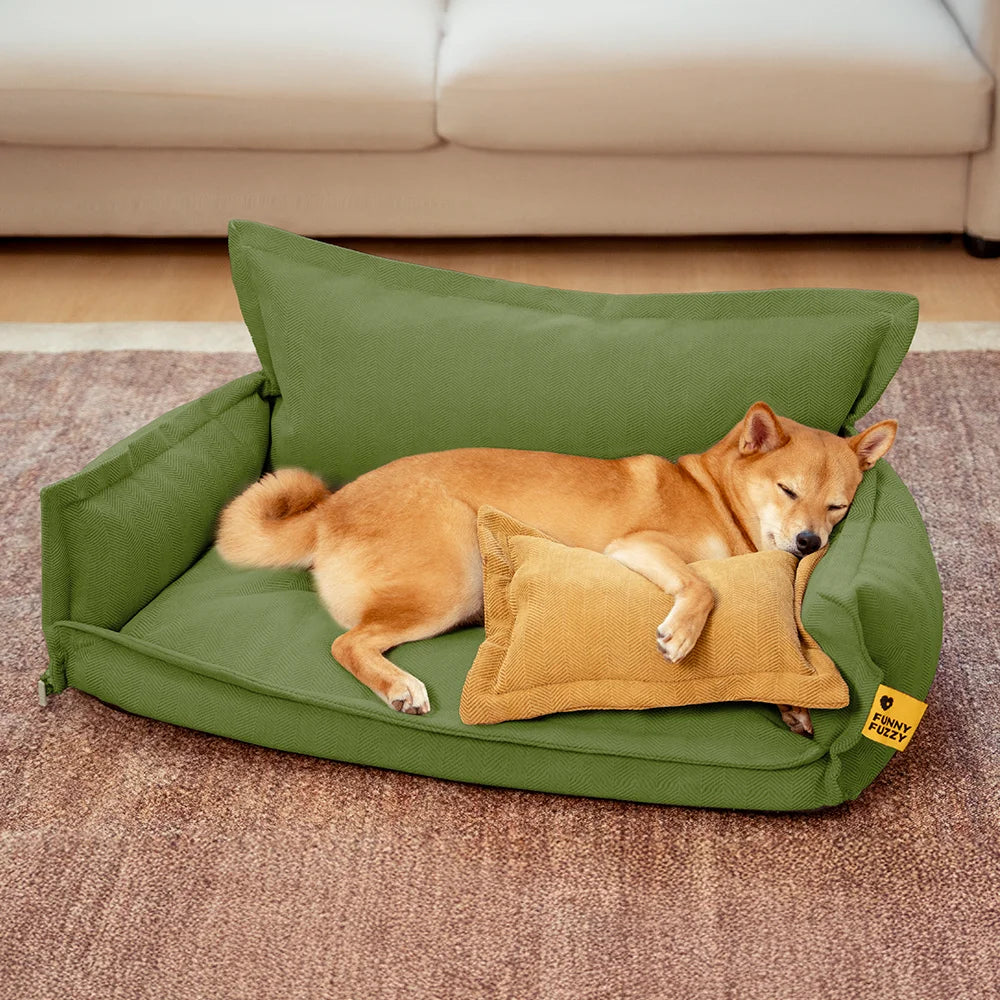 Orthopedic All-season Dual-layer Removable Dog Bed - Retro
