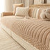 Striped & Bubble-Textured Plush Non-Slip Couch Cover