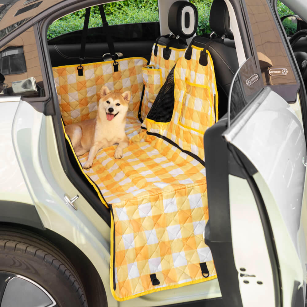 Housse de siège de voiture pour chien en tissu Oxford en tissu cationique  imperméable et résistant aux rayures - FunnyFuzzy