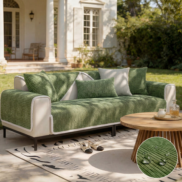 Waterproof Antimicrobial Simple Chenille Fabric Anti-scratch Outdoor Couch Cover