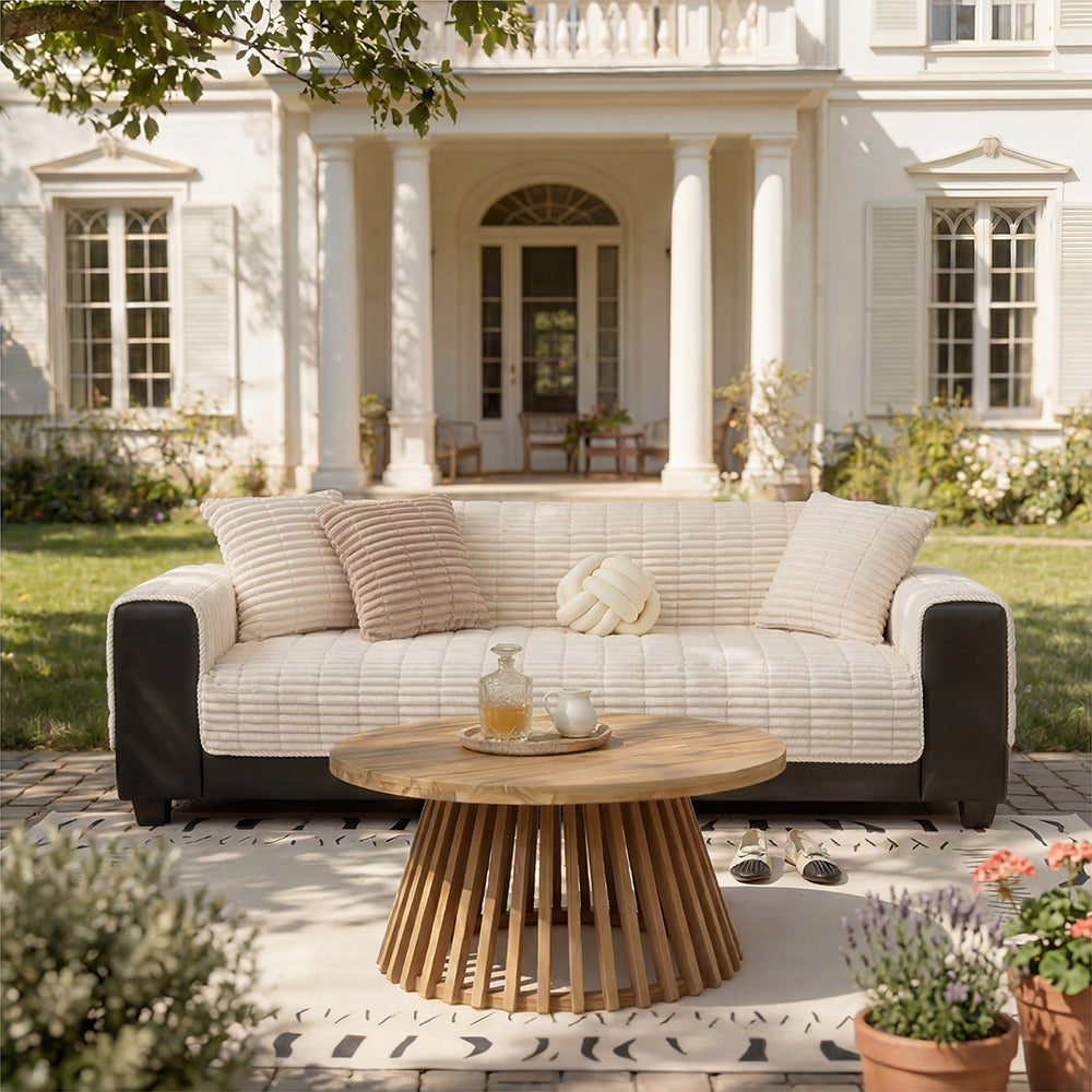 One-Piece Cozy Flannel Sofa Protection Non-Slip Couch Cover