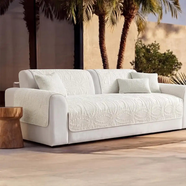 Water-Repellent Brushed Fabric All-Season Breathable Non-Slip Outdoor Couch Cover