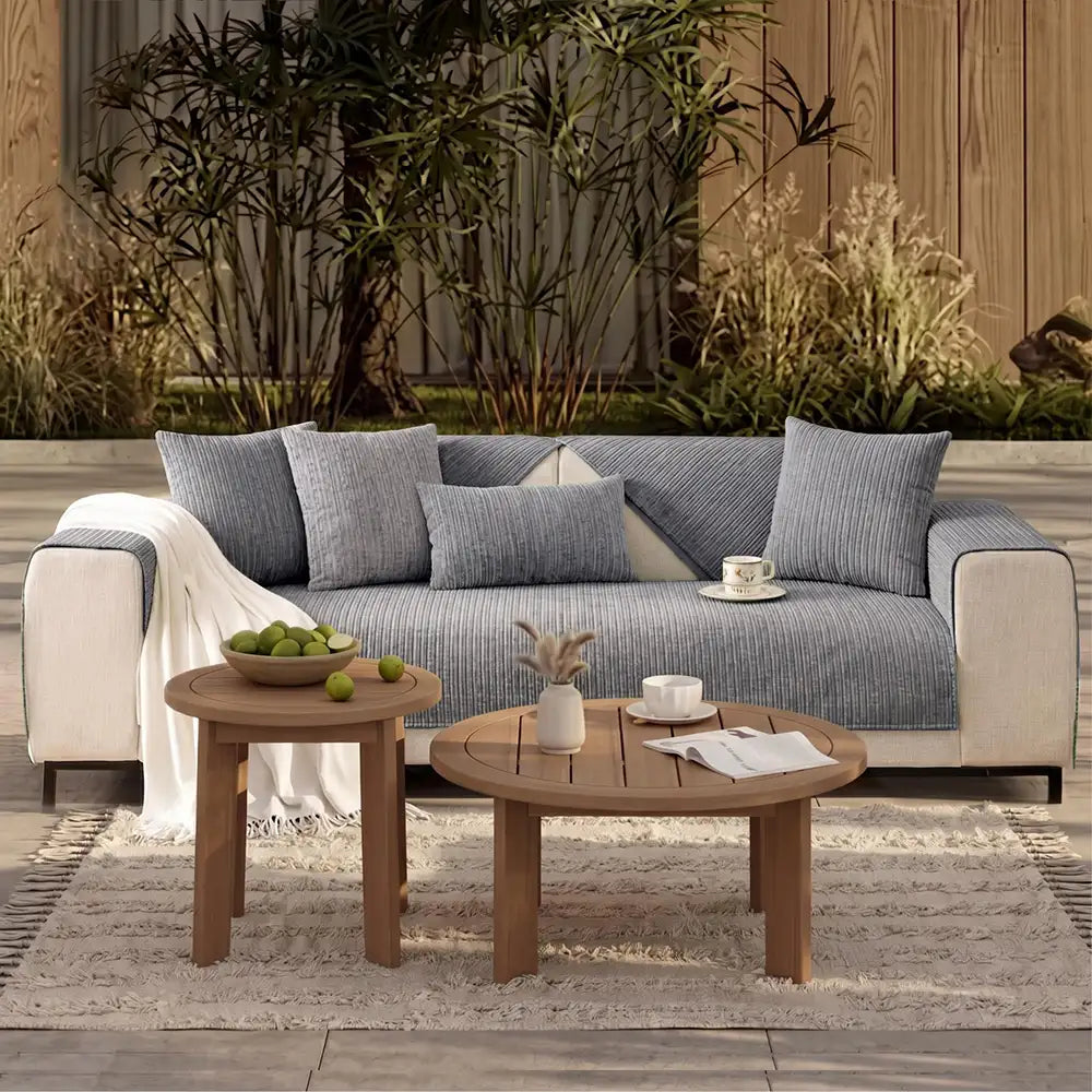 Simple Solid Color Chenille Scratch-resistant Protective Outdoor Couch Cover