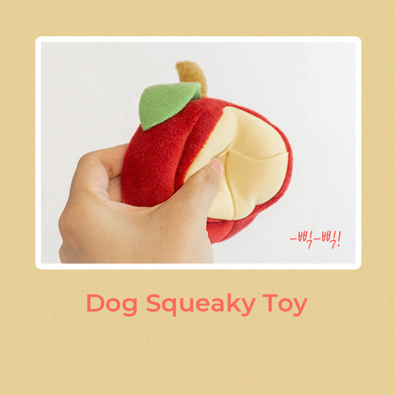 Apple Shape Hidden Food Squeaky Dog Toy