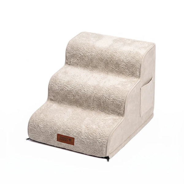 2-in-1 Foam Dog Stairs & Pet Mat with Plush Velvet Cover