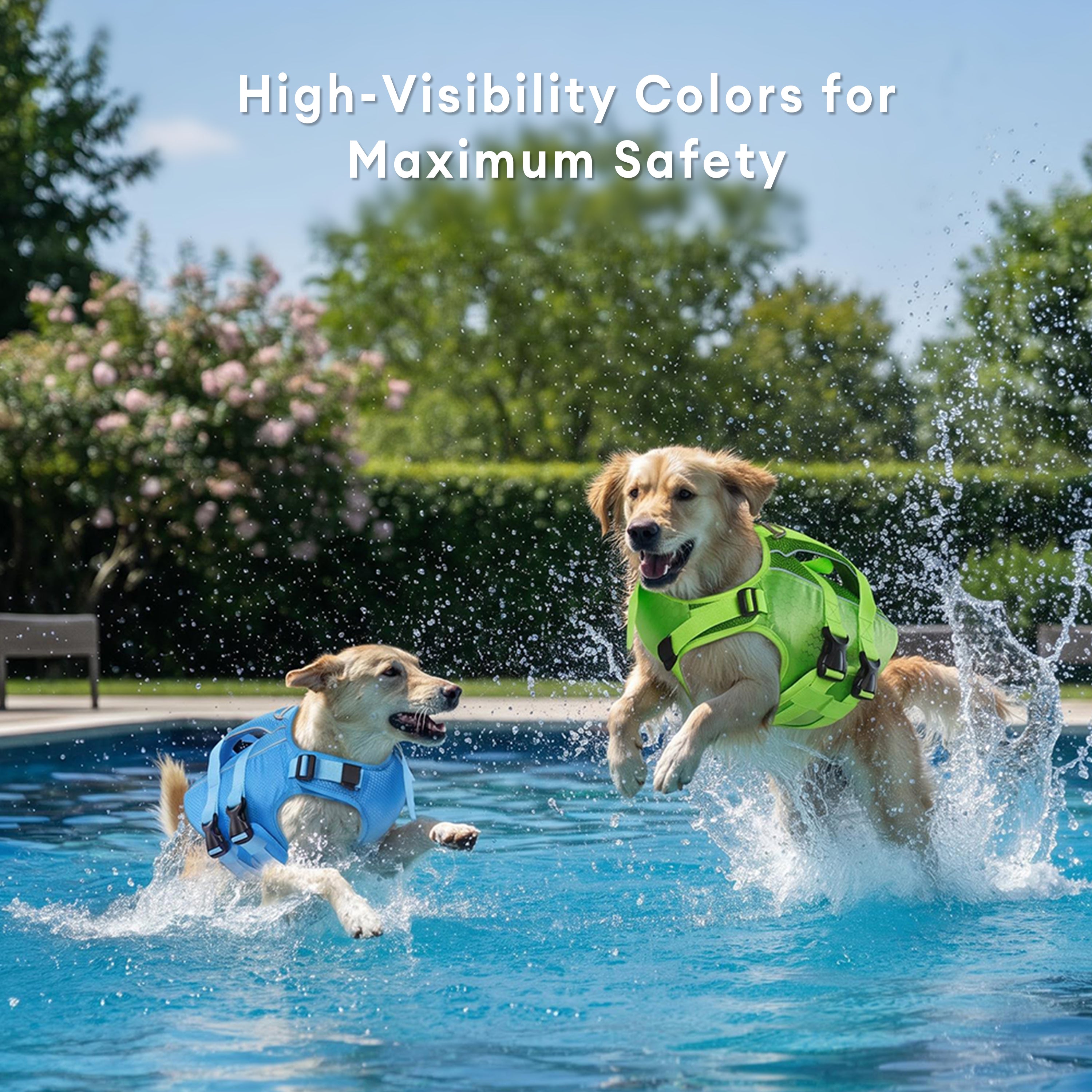 Adjustable Dog Life Jacket with Reflective Strips for Medium and