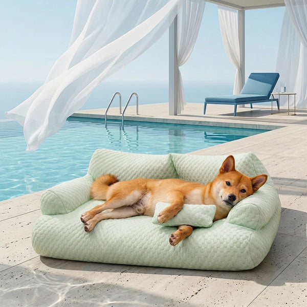 Ice Silk Cooling Pet Bed Breathable Washable Dog Sofa Bed - Outdoor