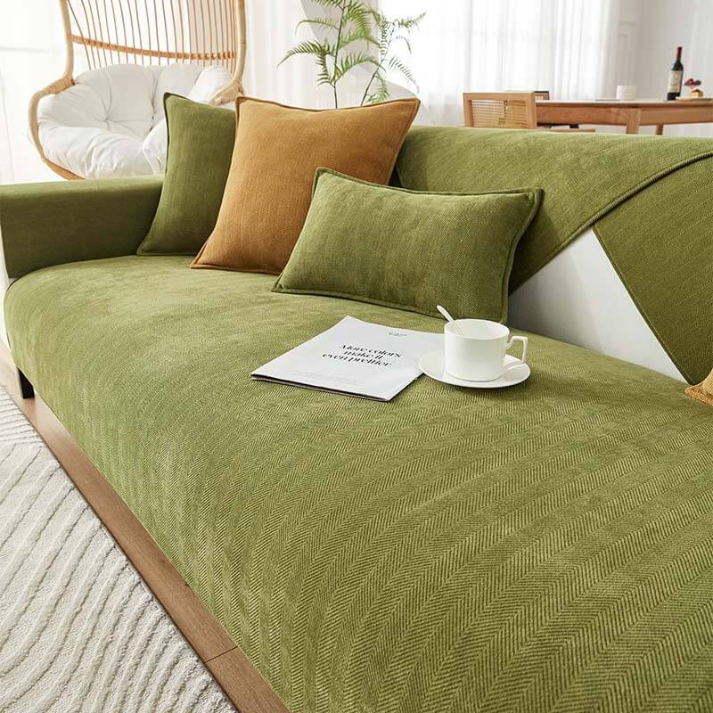 Herringbone Chenille Fabric Waterproof & Oil-proof Couch Cover