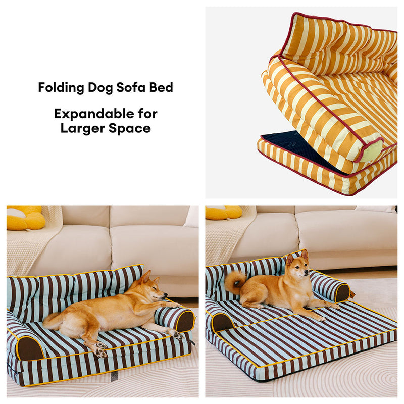 Visual Reference: Stripe Waterproof Foldable Large Dog Sofa Bed