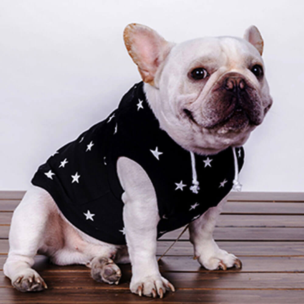 Sudadera con capucha para perro con estampado de estrellas: sudadera cálida y elegante para mascotas