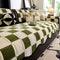 Color-Block Plaid Chenille Anti-Scratch Non-Slip Couch Cover