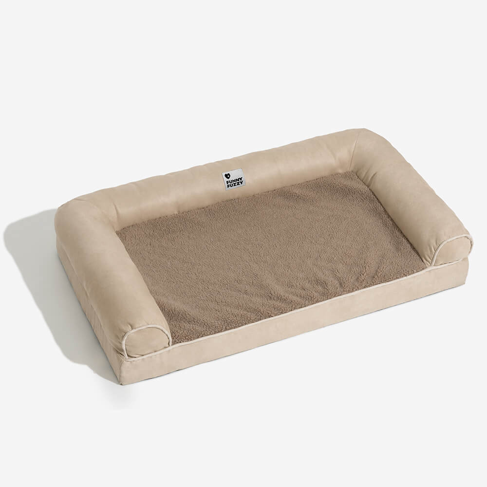Faux Fleece & Suede Full Support Orthopedic Dog Bed