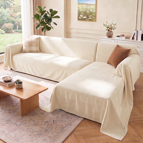Soft and Waterproof Scratch-Resistant Non-Linting Throw  Sectional Couch Cover