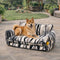 Canapé-lit double couche en fausse laine d'agneau à rayures pour chien et chat