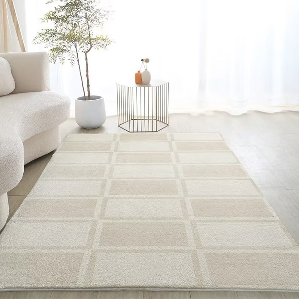 Plaid Simple Modern Style Faux Cashmere Home Carpet