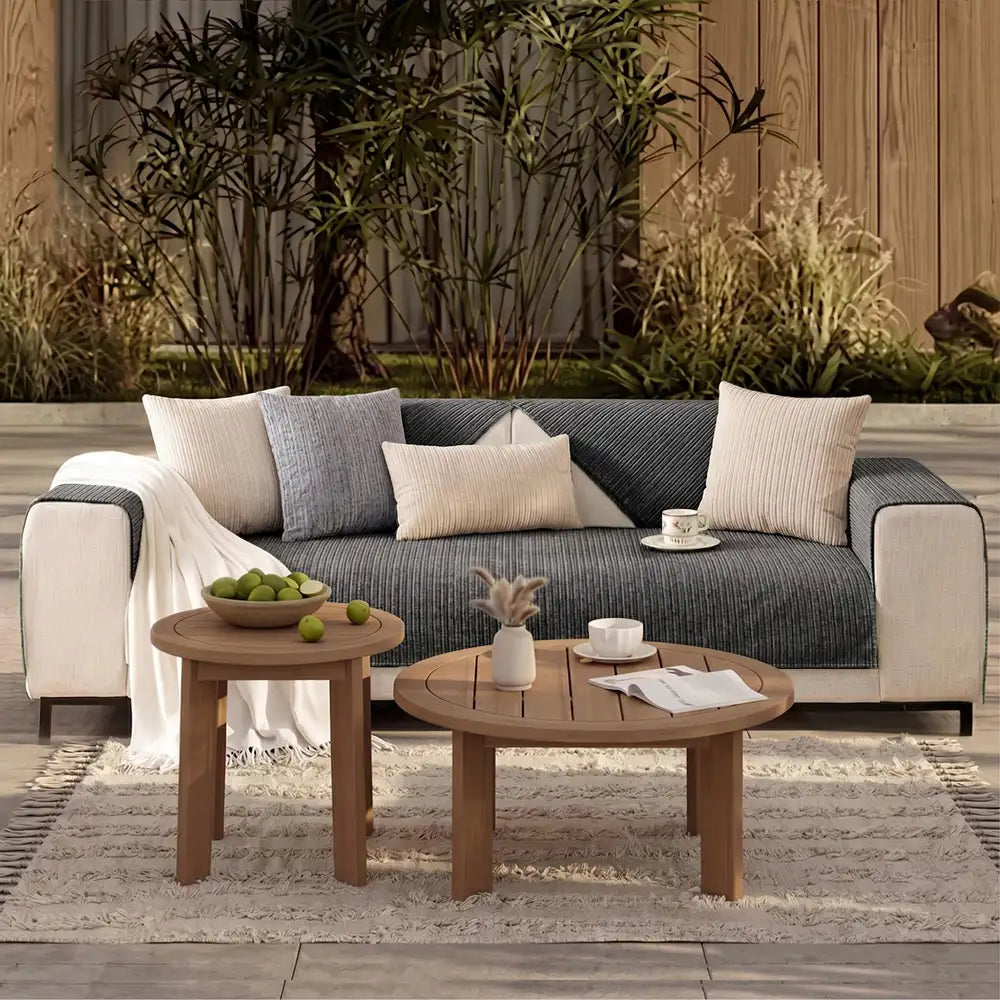 Simple Solid Color Chenille Scratch-resistant Protective Outdoor Couch Cover