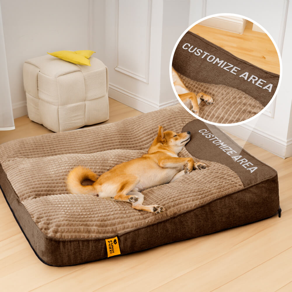 Cama de almofada para cachorro com proteção para coluna grande e espessa e resistente a arranhões personalizada